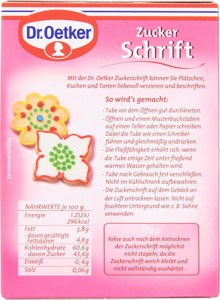 Dr. Oetker Zuckerschrift, 4 Farben- blau, gelb, rot, grün Produktbild 3