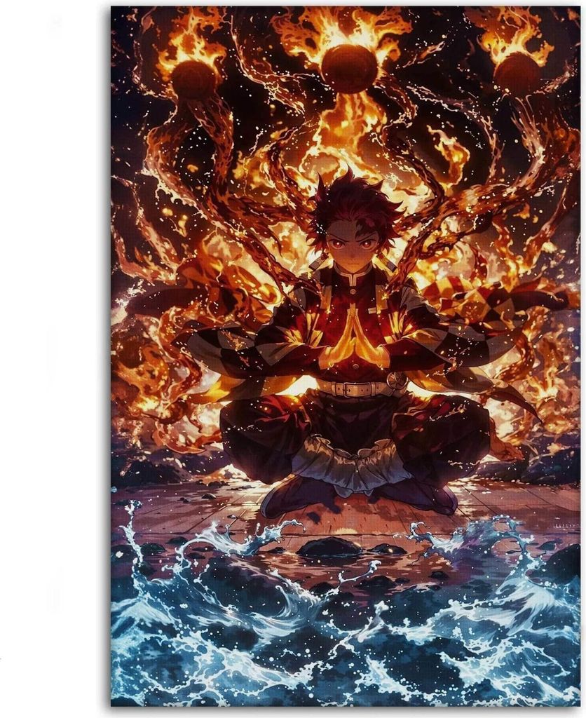 Tanjiro Meditation - Demon Slayer - Anime Leinwandbild: 20x30 cm / Acryl / Ohne Rahmen