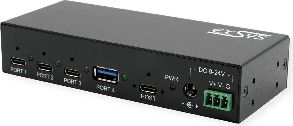 Hub USB Métal pour Montage Mural EXSYS - 4 Ports Haute Vitesse 10Gbps