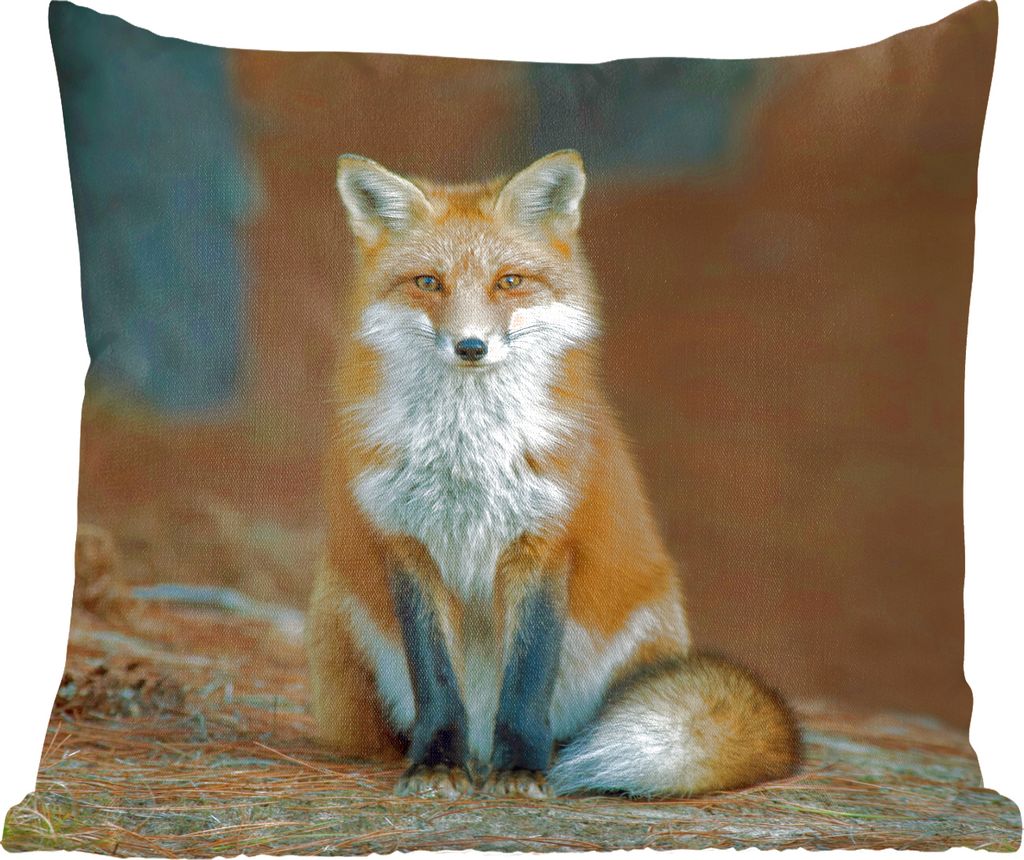 MuchoWow Zierkissen Sofakissen Wohnzimmer Dekokissen 50x50 cm Fuchs - Makro - Rot - Komfort - Sofakissen