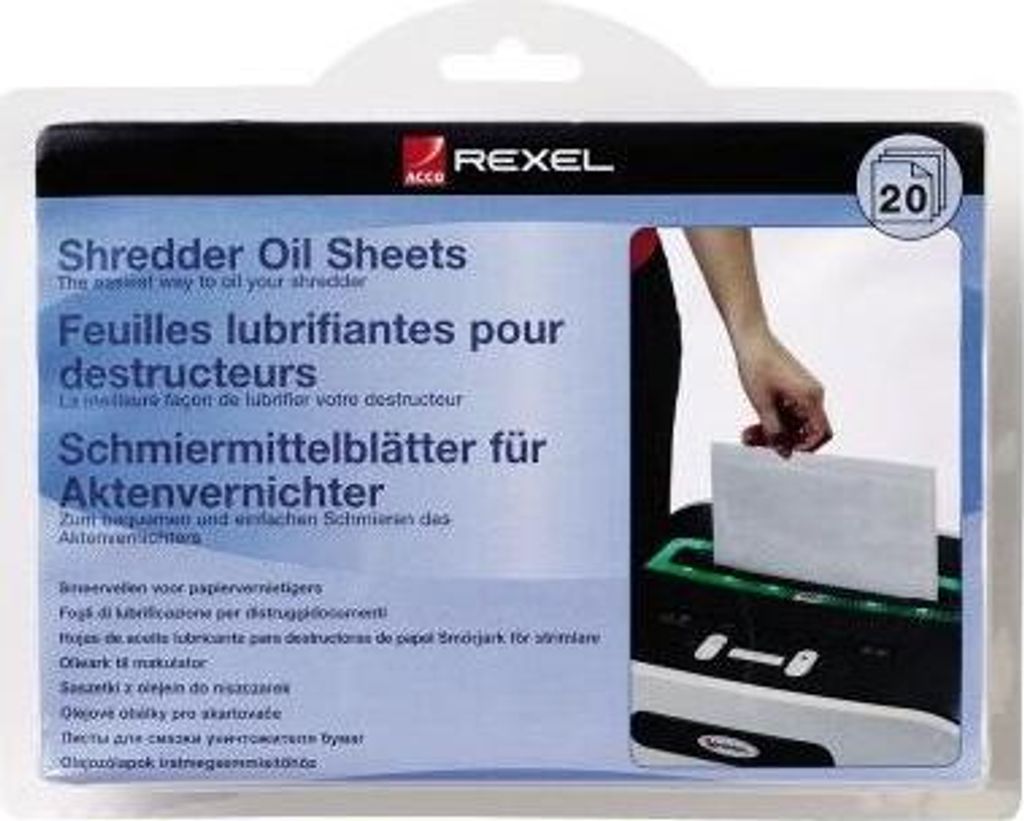 Rexel Schmiermittel Blätter für Aktenvernichter 20 Blatt