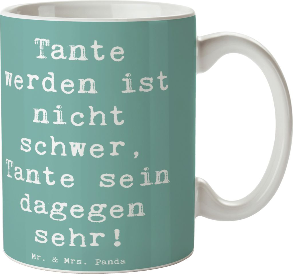 Mr. & Mrs. Panda Bürotasse Spruch Tolle Tante - Meeresbrise - Geschenk, Becher, Kaffeebecher, Geburtstage, Neffe, Geschenke für Tanten, Familienm...