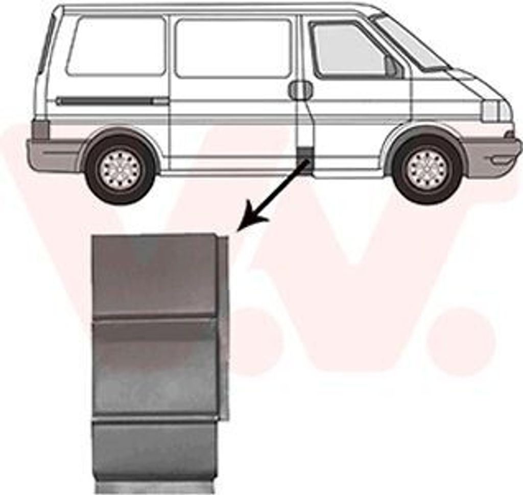 VAN WEZEL Lamiera di riparazione per parete laterale per VW Immagine del prodotto 
