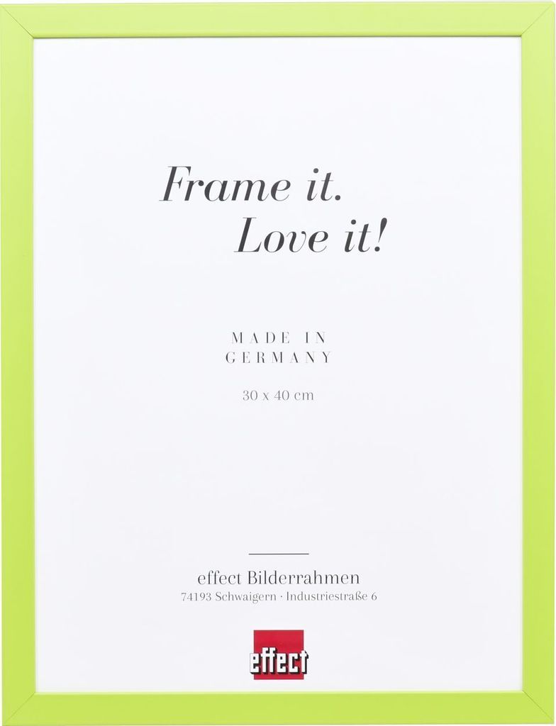 Effect Holzrahmen Top Cube 13x13 cm grün Acrylglas Museumsqualität