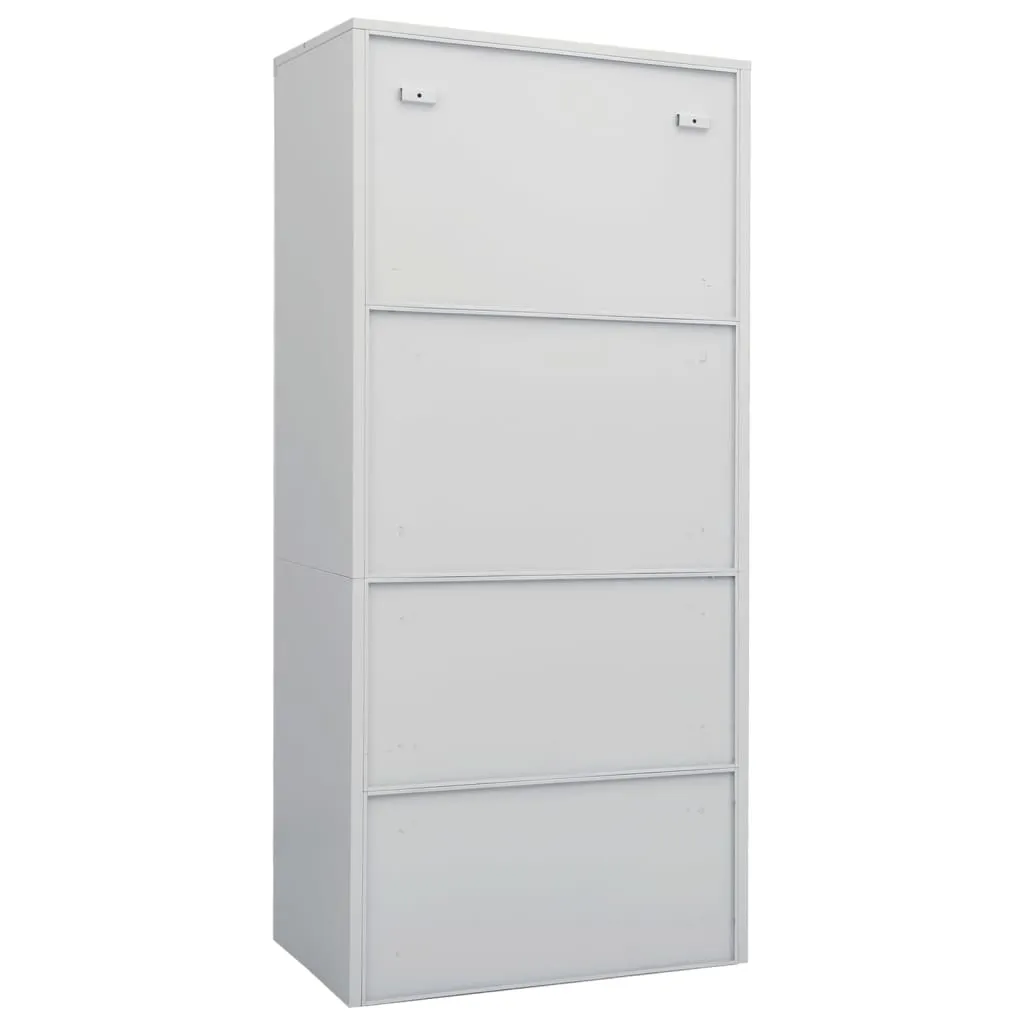 Armoire de rangement en acier gris clair 80 cm - Structure renforcée