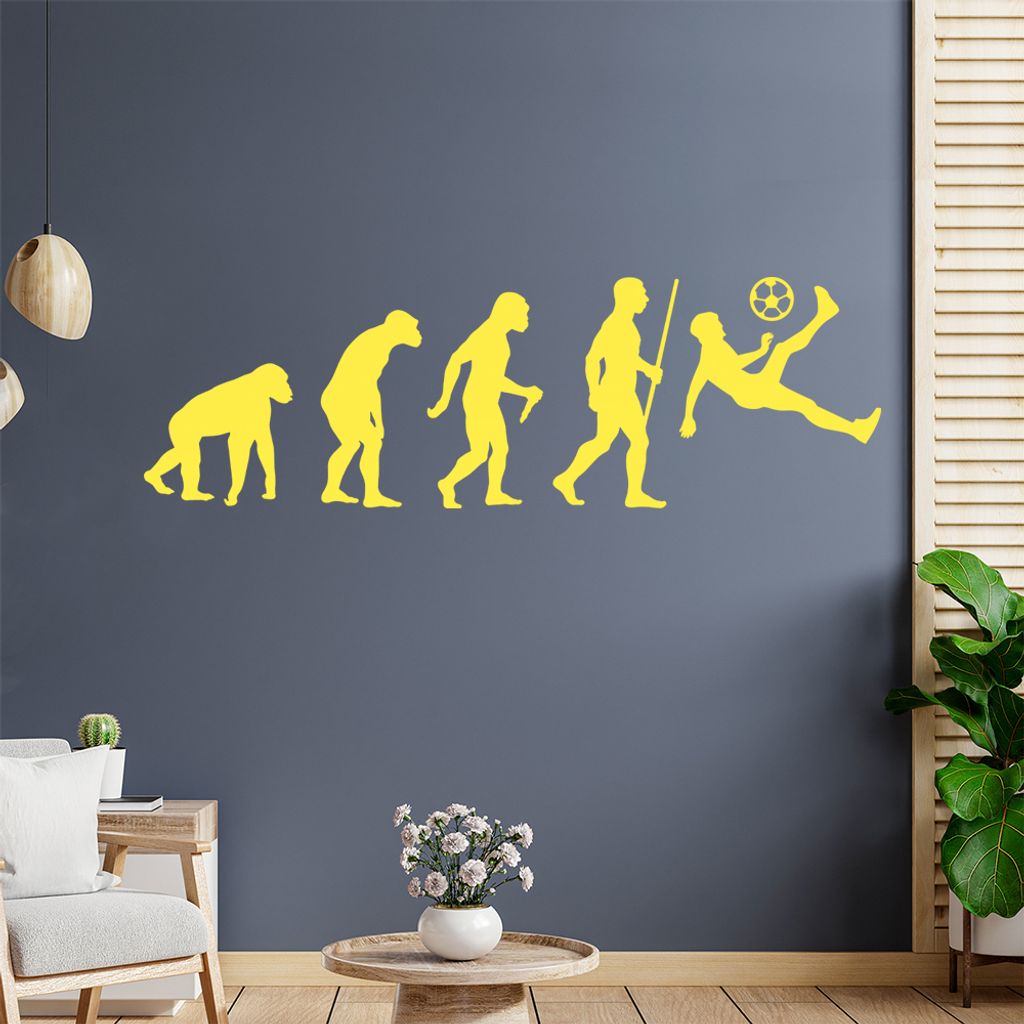 Evolution Fussballer Spieler Wandtattoo Wandaufkleber Wall Sticker - Dekoration, Küche, Wohnzimmer, Schlafzimmer, Badezimmer