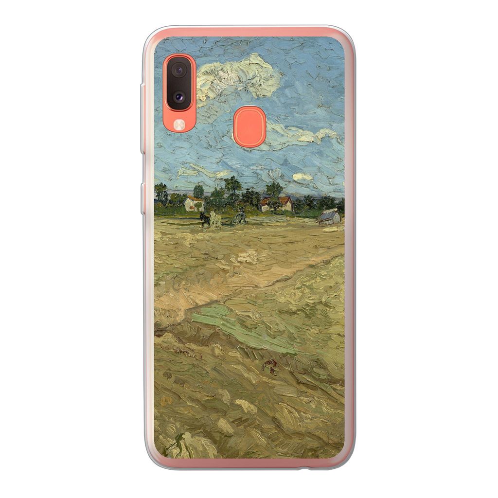 MuchoWow Handyhülle Schutzhülle Hülle für Samsung Galaxy A20e Gepflügte Felder - Vincent van Gogh Silikon Softcase Handy Hülle - Abdeckung