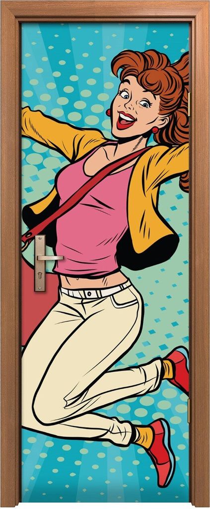 Türposter 70x200 cm Türaufkleber Türtapete Türfolie Klebefolie groß Pop Kunst Retro Comicbuch