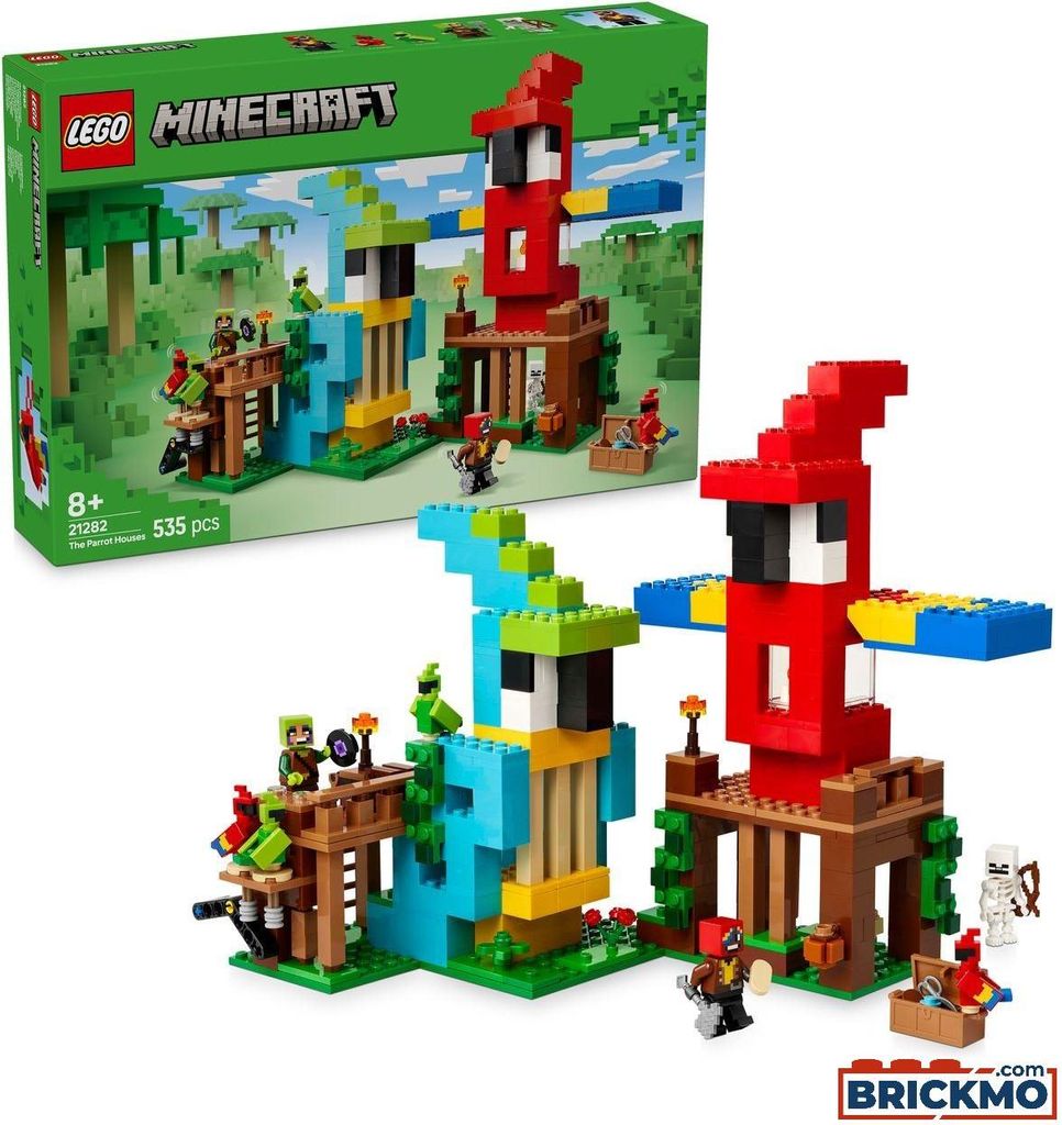 LEGO Minecraft Die Papageienhäuser, Bausatz, 8 Jahr(e), Produktbild 
