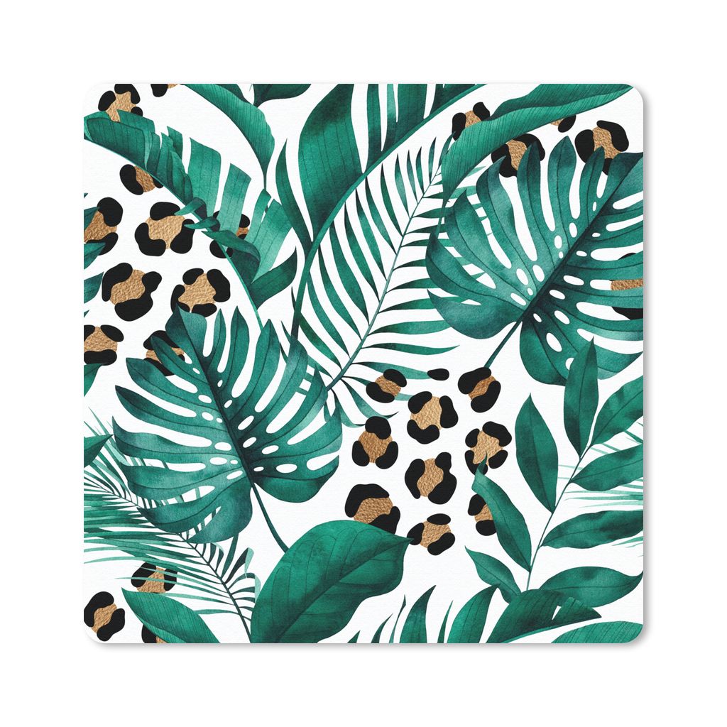 MuchoWow® Mauspad Mousepad Leopardenmuster - Blätter - Produktbild 