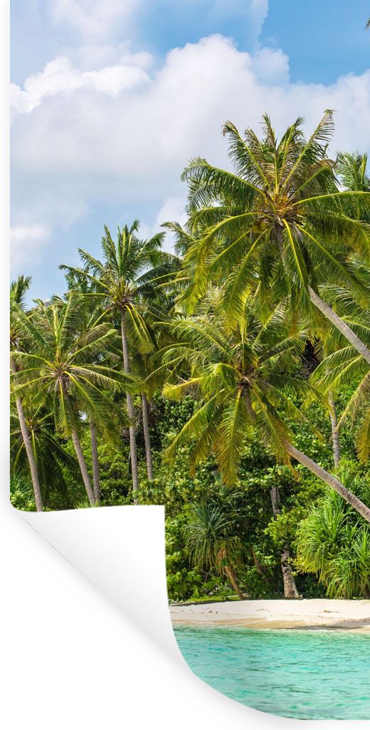 MuchoWow Wandtattoo Wandsticker Wandaufkleber Palme - Meer - Tropisch 40x80 cm Selbstklebend und Repositionierbar - Repositionierbar - Wasser abw...