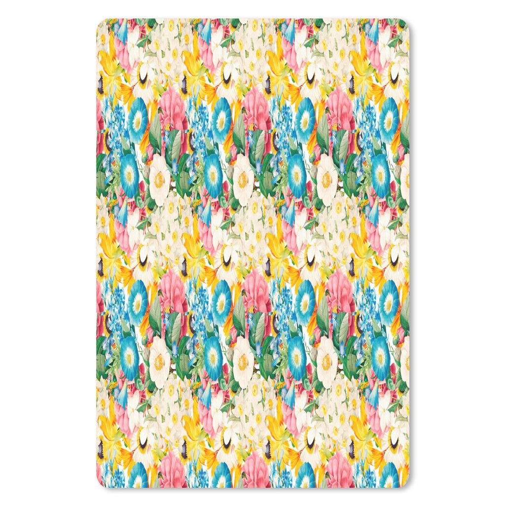 MuchoWow Mauspad Mousepad Blumen - Anemone - Collage - Farben 40x60 cm - Mousepads - Maus Mat - Pad - Mausunterlage - Schreibtisch Accesoire