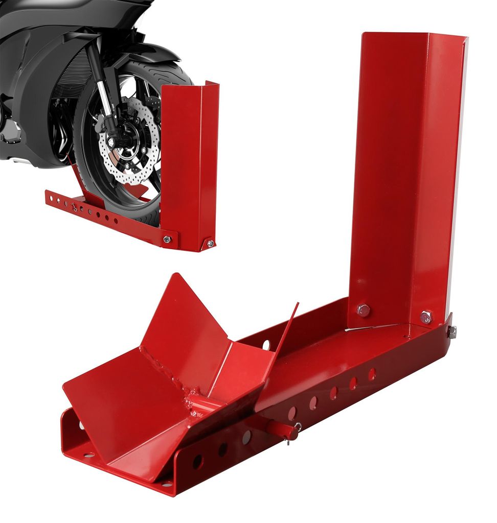 Vigevee motorfiets wielklem, rode voorwielsteun, Productafbeelding 