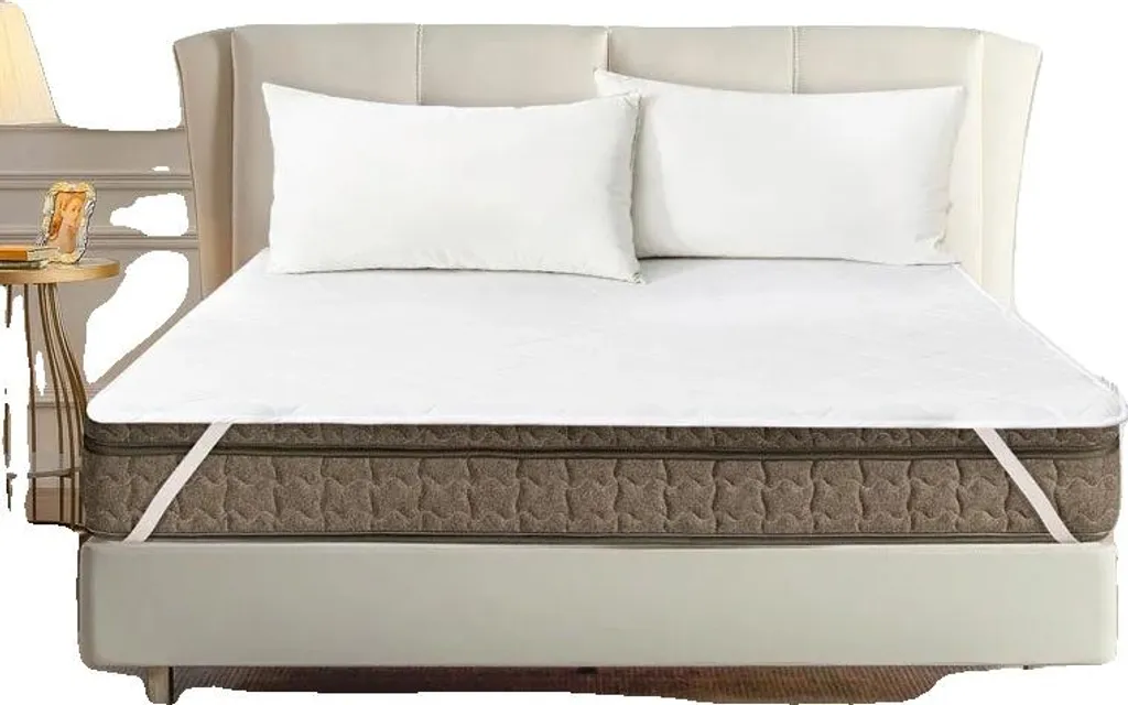 Surmatelas étanche 200x200cm à bandes élastiques, confort et hygiène