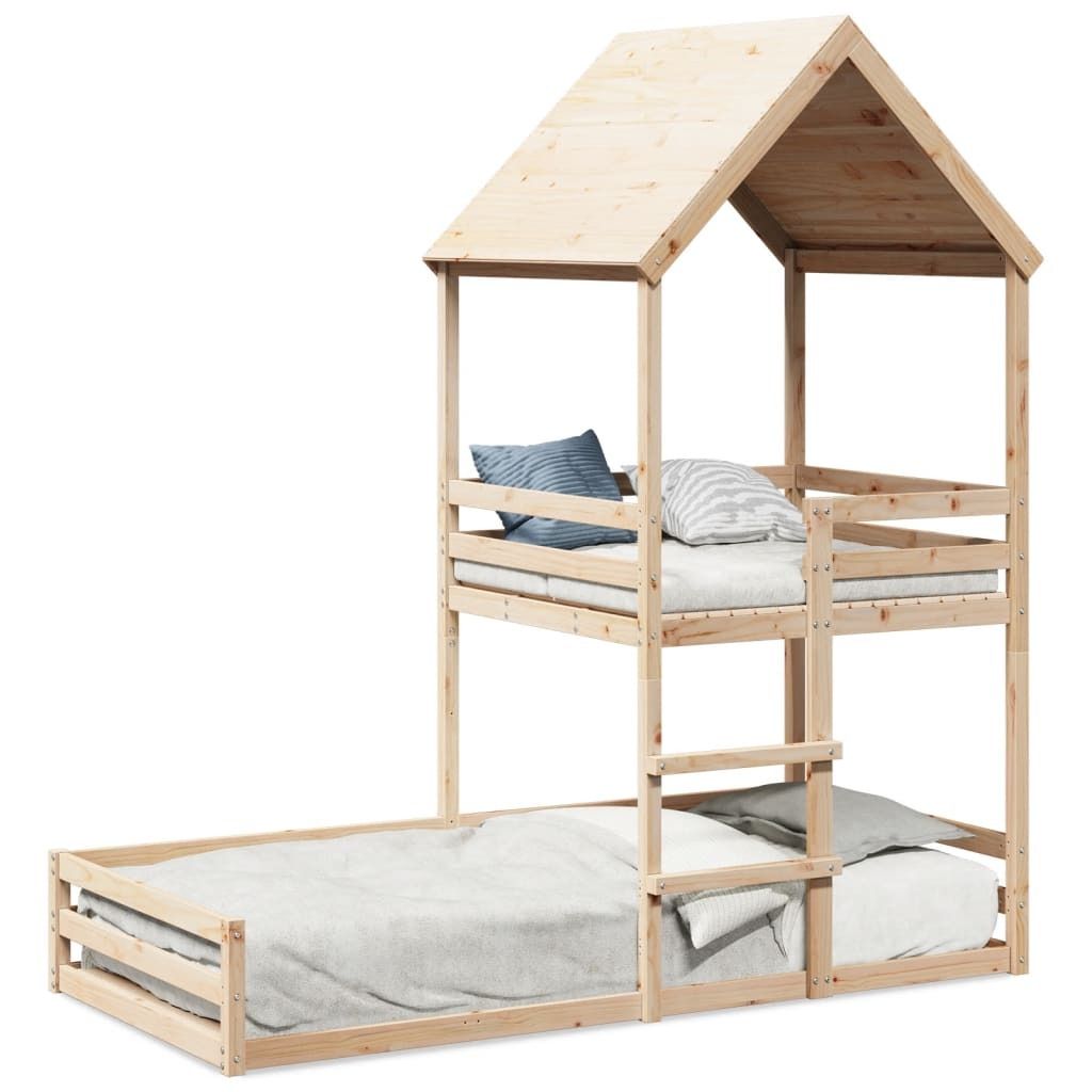 vidaXL Patrová postel se střechou 80x200 cm z masivního Obrázek produktu 