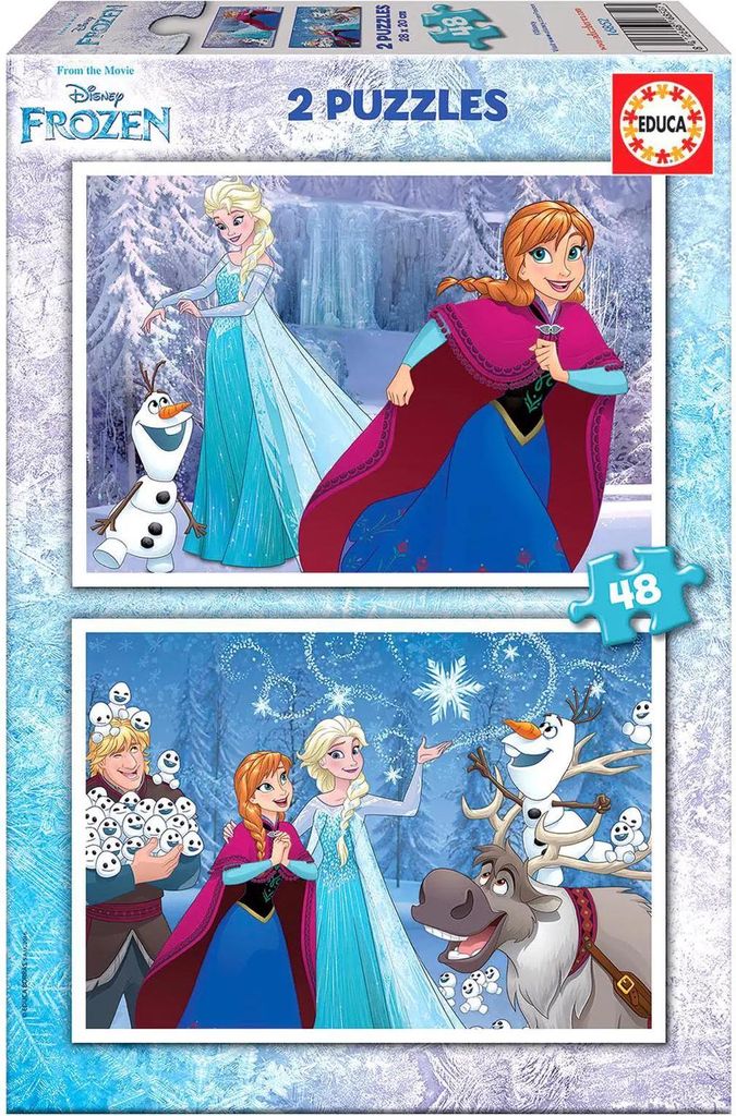 Educa - Puzzle 48 Teile für Kinder ab 4 Jahren | Die Eiskönigin 2x48 Teile Puzzle, Anna, ELSA und Olaf, Kinderpuzzle ab 4 Jahren, Disney, Frozen ...