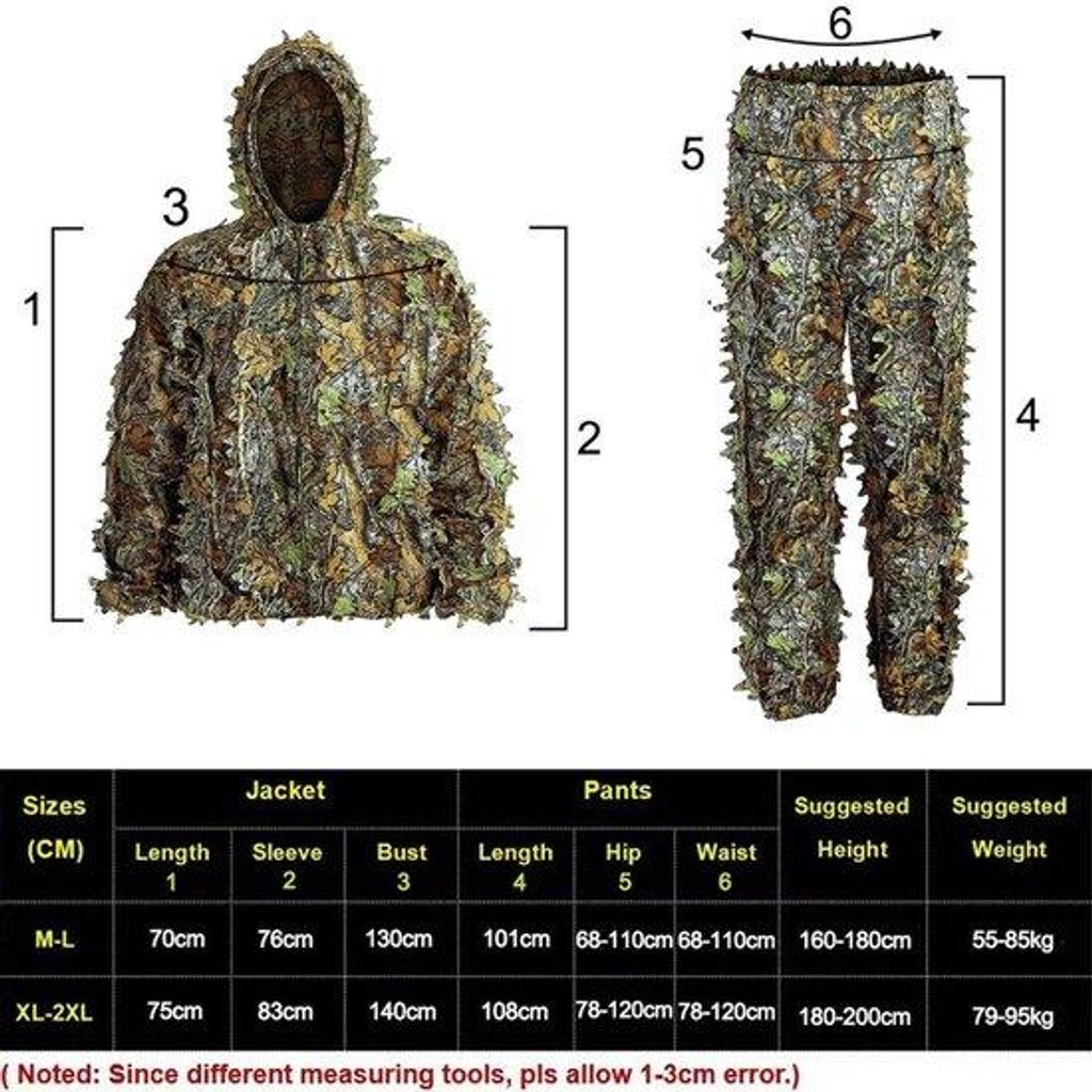 Taktisches Kampfanzug-Set für Outdoor, Survival & Paintball - XL & XXL - Ideal für Männer, Frauen & Kinder