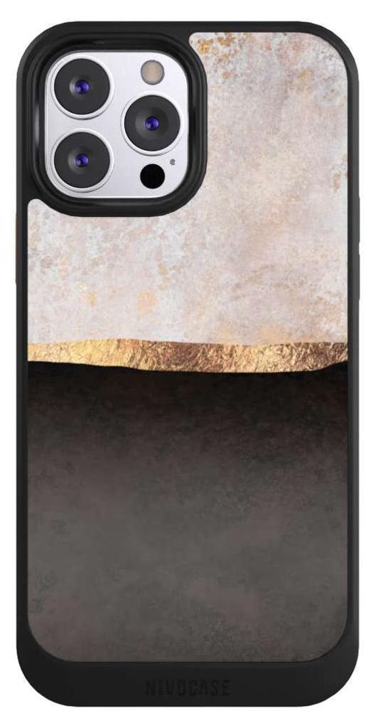 NIVOCASE Hülle für Apple iPhone 13 Pro Max Handyhülle NIVOcore Case Schwarz Abstrakt Black & White Trends