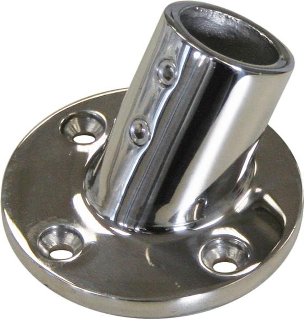 Relingfuß 60° Winkel für Rundrohr Ø 22 mm Edelstahl V4A Produktbild 