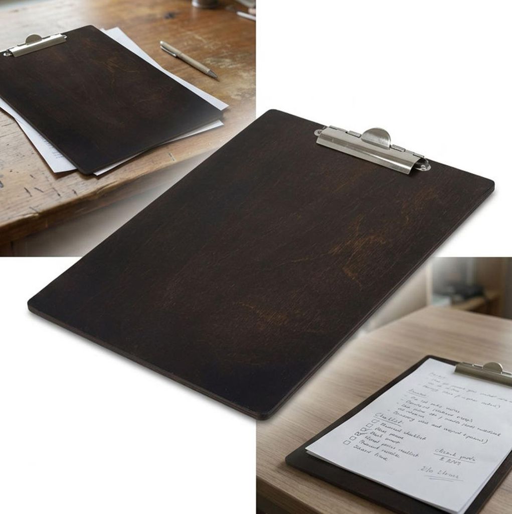 Clipboard podkładka A4 klipem drewniana ORZECH Zdjęcie produktu 