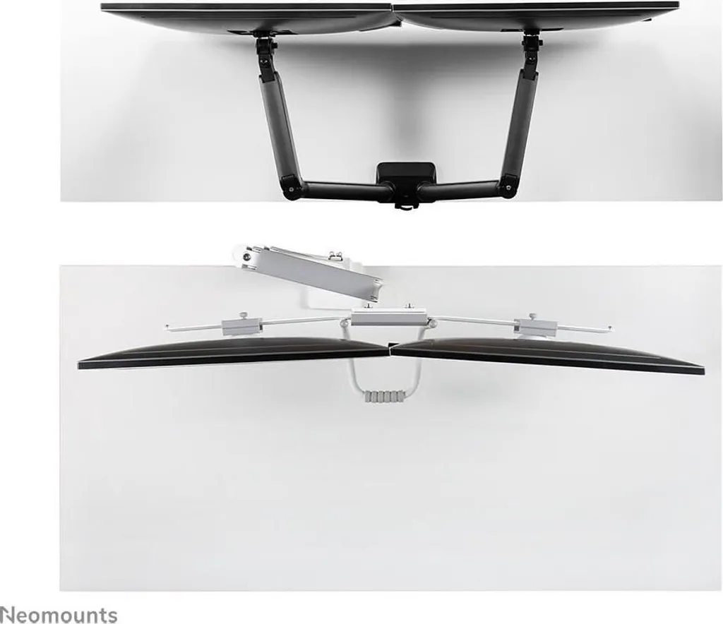 Libérez de l'espace avec le Support 2 Écrans Neomounts TIS Blanc 17-32" - 8