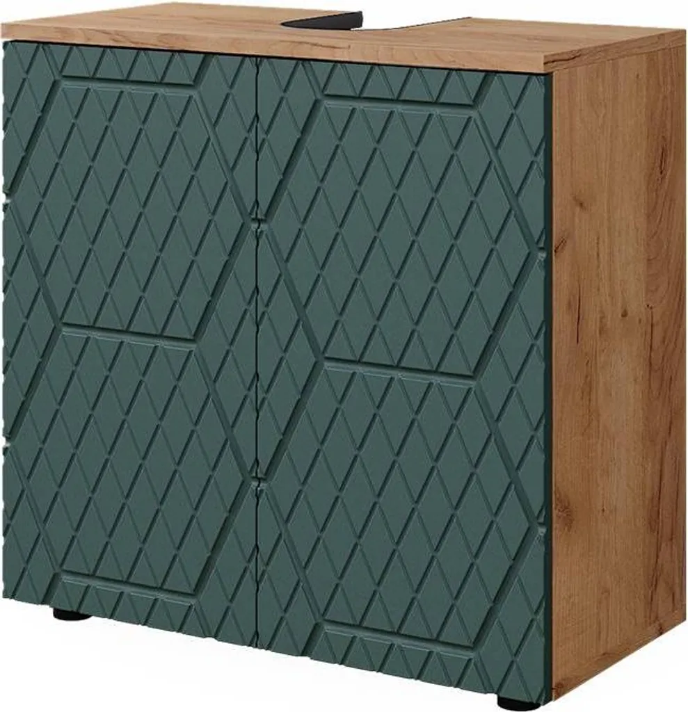 Meuble de salle de bain sous vasque Vicco Irma coloris vert et bois