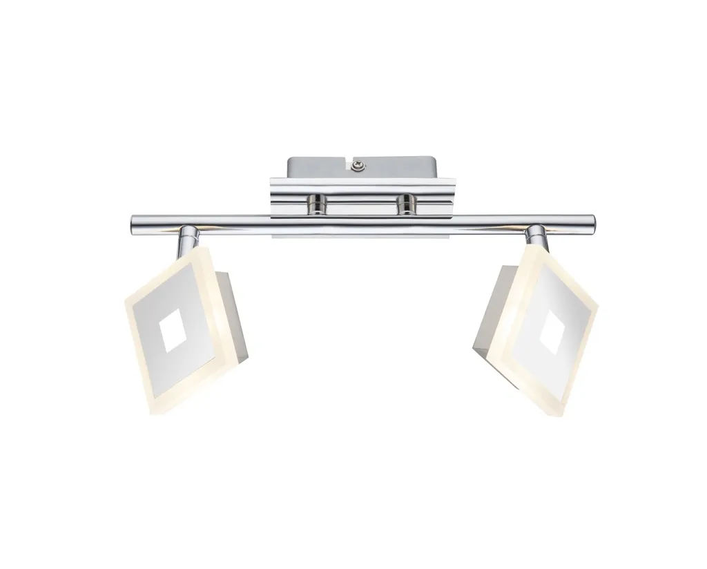 Globo Lighting Projecteur 2 Spots Chrome et Acrylique Satiné 280mm