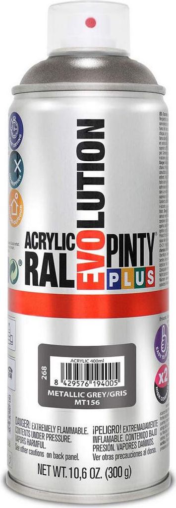 pintyplus evolution metallic farba w sprayu 520cc szary Zdjęcie produktu 