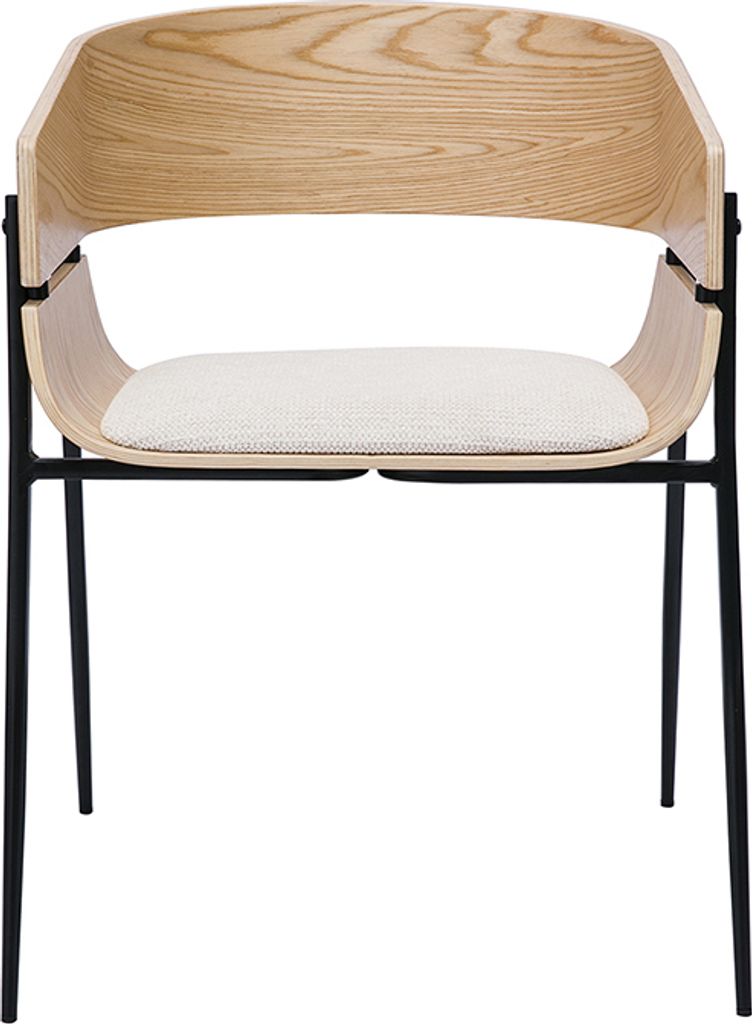 Miliboo - Design-Stuhl schwarz mit dunklem Holz WESS Produktbild 
