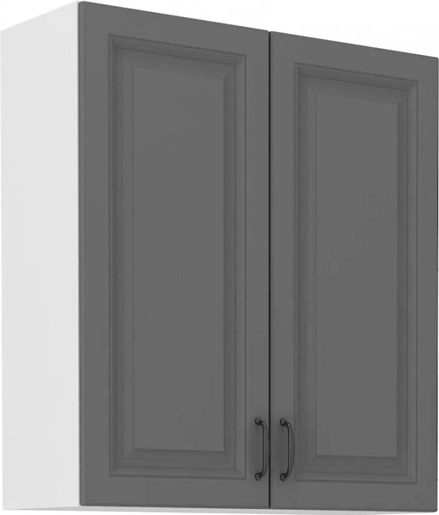 Armadietto superiore alto SOPHIA - larghezza 80 cm, grigio / bianco