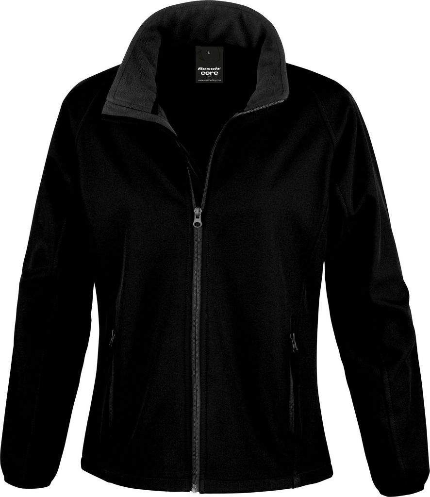 Result Core Damen Softshell-Jacke, bedruckbar RW3696 (L) (Schwarz/Schwarz)
