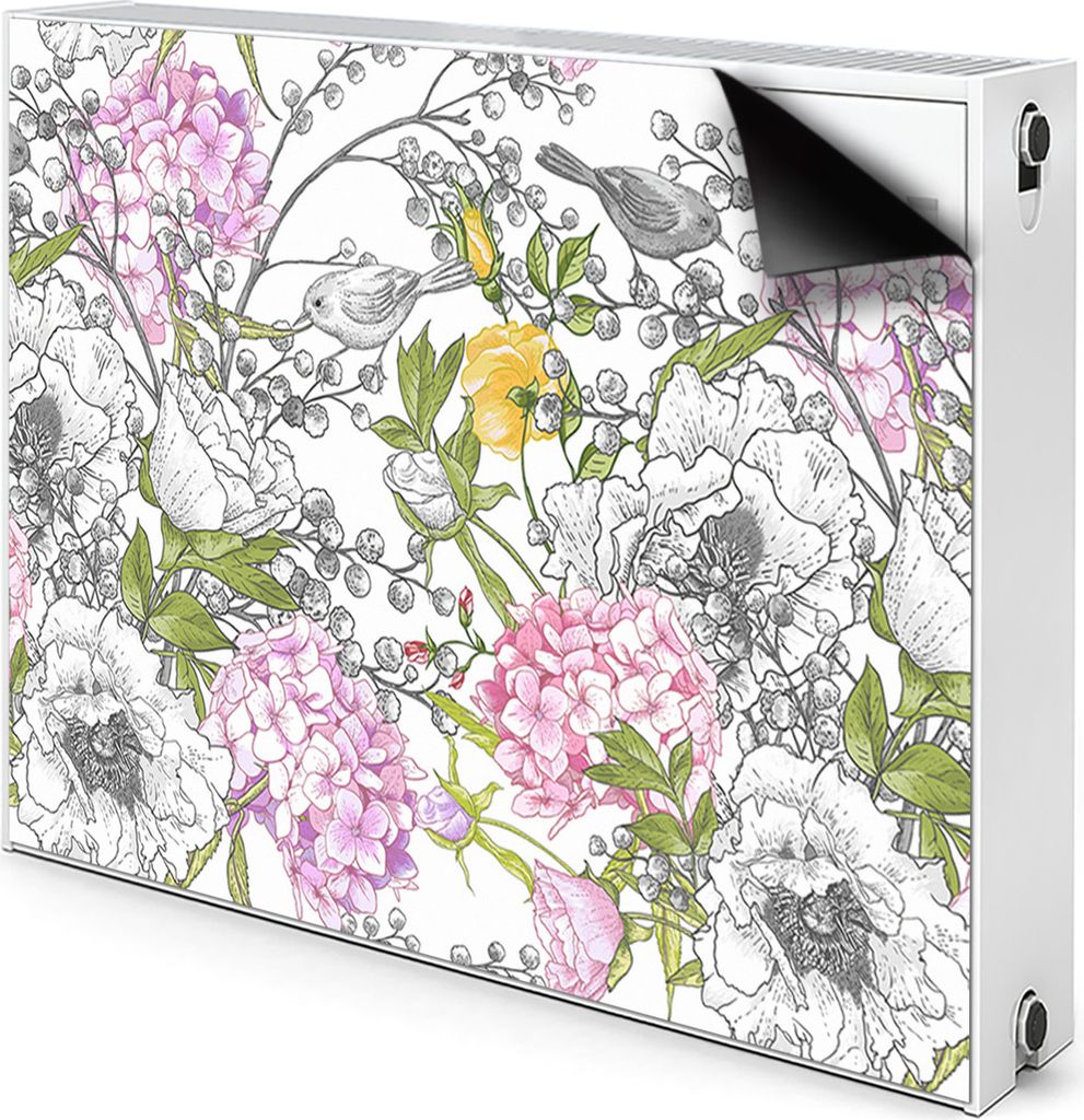 Magnet Heizkörperabdeckung Heizkörperverkleidung Verkleidung Abdeckung 90x60 cm - Vögel