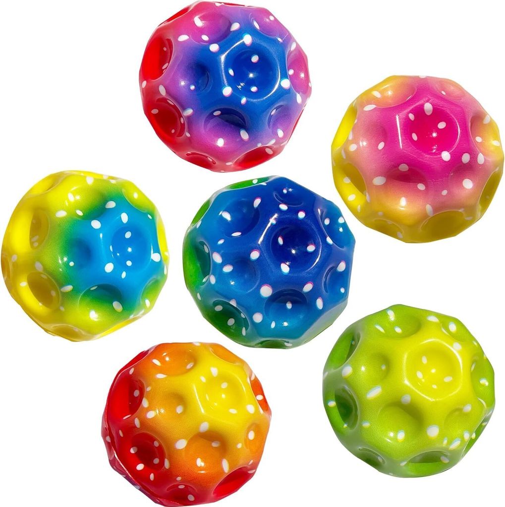 6 Balles Astro Jump Moon Ball - Rebond Extrême - Son Pop - Jouet Enfant Extérieur/Intérieur
