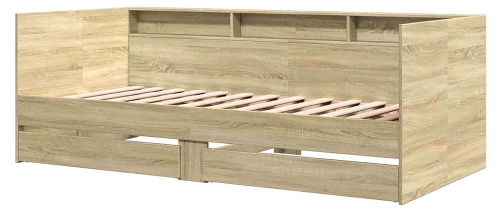 2-in-1 Tagesbett mit Schubladen aus Sonoma-Eiche Holzwerkstoff 193x101,5x73 cm für Wohnzimmer und Gästezimmer