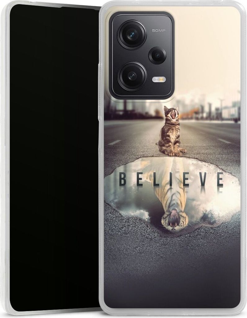 DeinDesign Slim Hülle für Xiaomi Redmi Note 12 Pro 5G Silikon Case Ultra Dünn Handyhülle Motivation Tiere Tiger