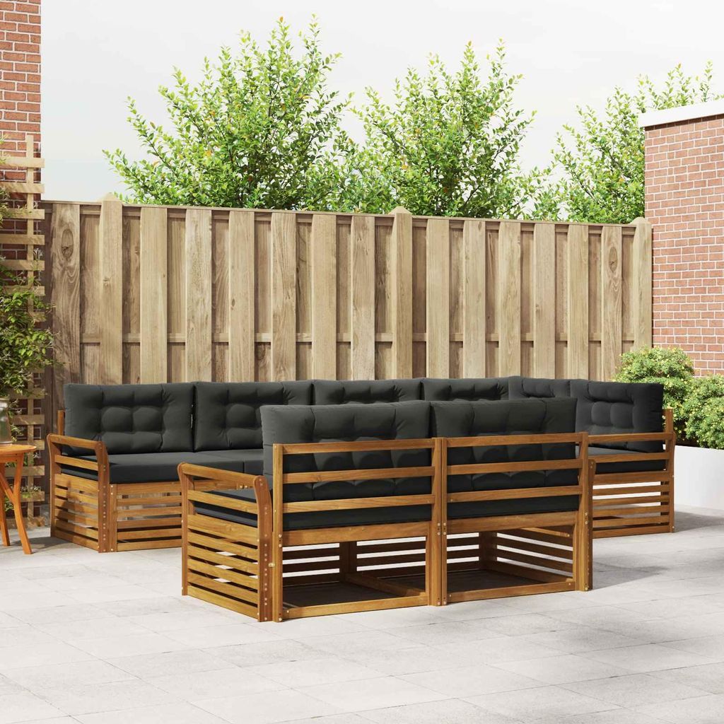 (Robust Möbel)Outdoor-Sofagarnitur - CLORIS - Balkonmöbe/Sitzgruppe - mit Kissen 7 pcs - Moderne Design - Natur und Anthrazit - Gartensofas N...