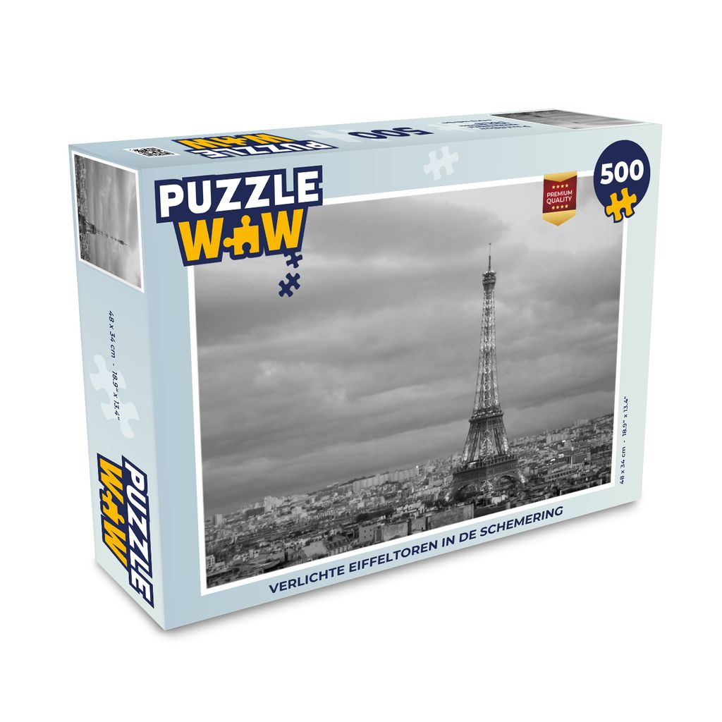 MuchoWow Puzzle 500 Teile Beleuchteter Eiffelturm in der Abenddämmerung - 500 Teile - Kinder - Selberbauen - Puzzlespiele