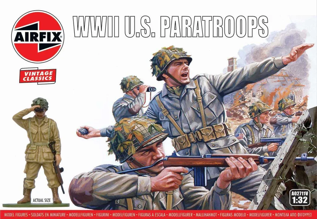 Figurines Militaires US Paratroops 1:32 Airfix - Réalisme pour vos Maquettes