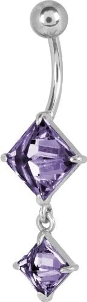 Piercing Ombelico Acciaio 316L Pietre Zirconia Ametista BBZ-PY86