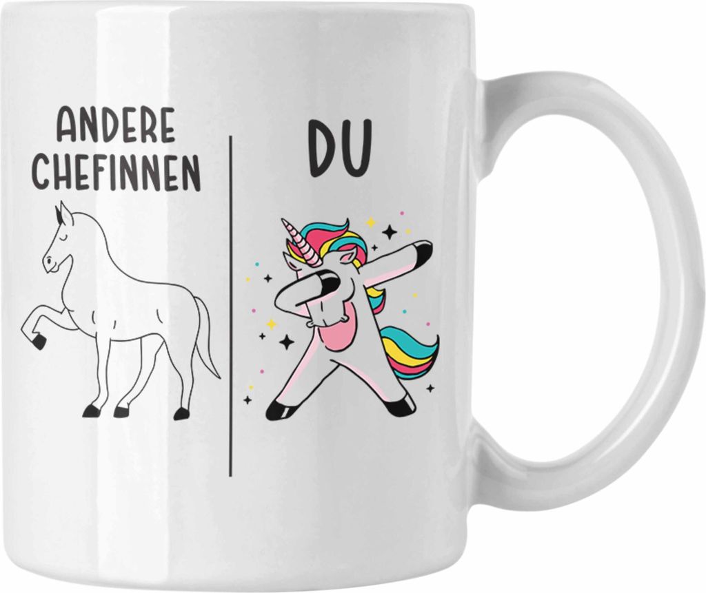 Trendation - Beste Chefin Tasse Lustig Geschenk Spruch Lieblingschefin Weihnachten Geburtstag (Weiß)