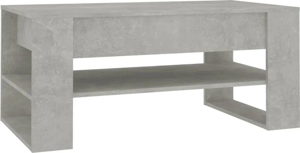 Tavolino Basso Cemento Grigio 102 cm - Tavolo da Caffè Moderno