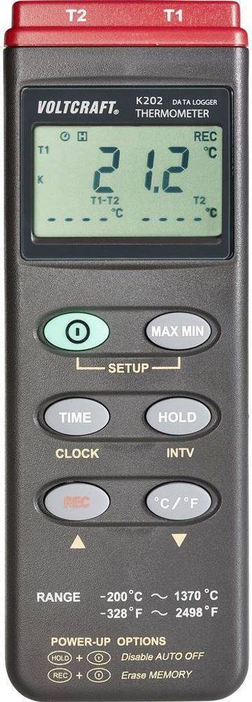 VOLTCRAFT K202 Temperatur-Messgerät -200 - +1370 °C Fühler-Typ K Datenlogger-Funktion