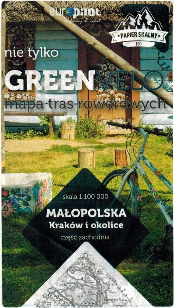 Krakau und Umgebung, westlicher Teil. Kleinpolen. Wasserfeste Radkarte. Nicht nur Green Velo. Euro Pilot