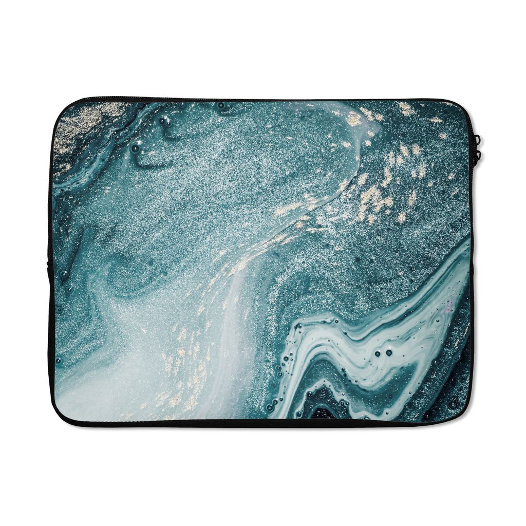 MuchoWow Laptop Hülle 17 Zoll Laptoptasche Edelsteine - Blau - Natur - Marmor - Abstrakt - Zipper - Schutzabdeckung