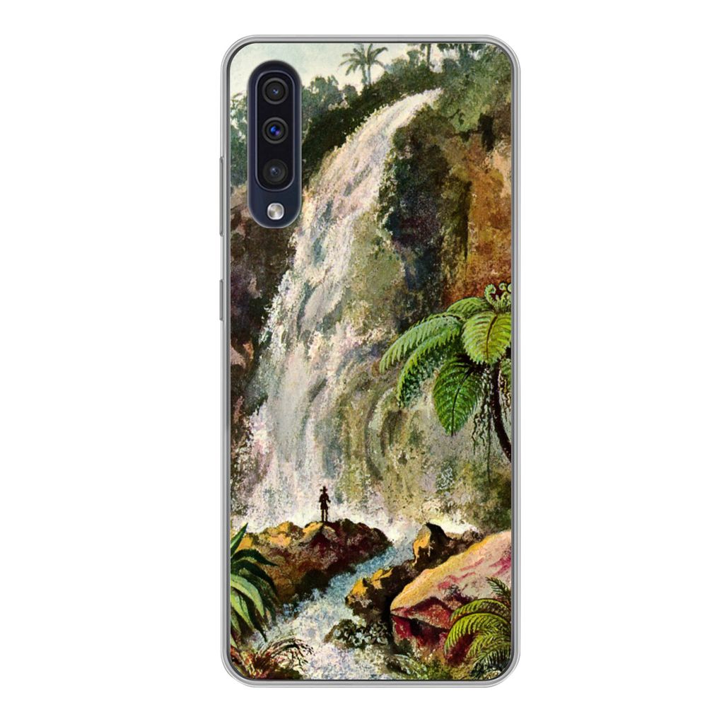 MuchoWow Handyhülle Schutzhülle Hülle für Samsung Galaxy A50 Wasserfall - Kunst - Alte Meister Silikon Softcase Handy Hülle - Mobiltelefonh...