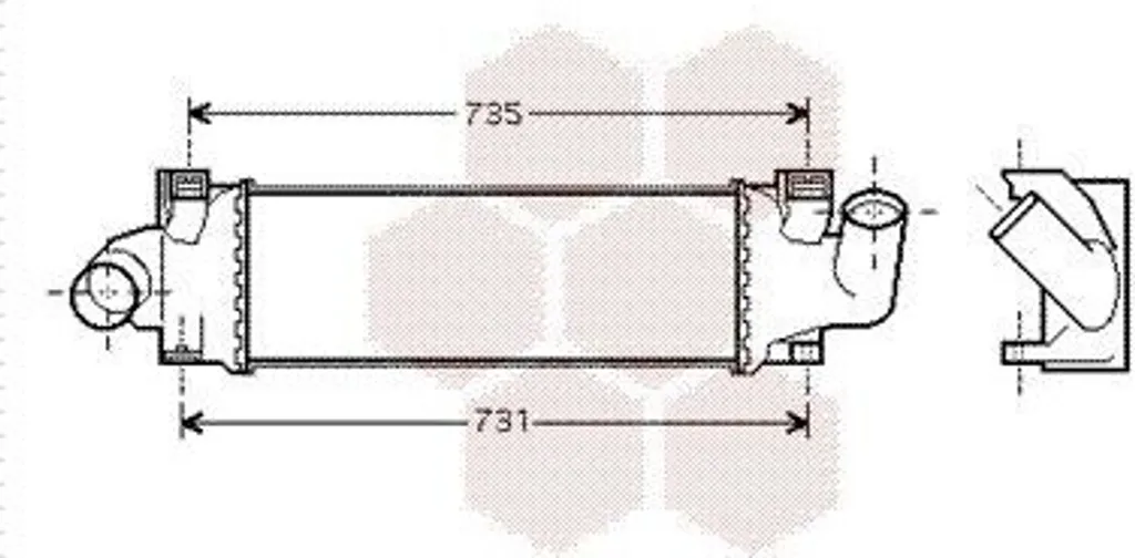 Refroidisseur d'air de suralimentation adaptable Ford - Intercooler VAN Wezel