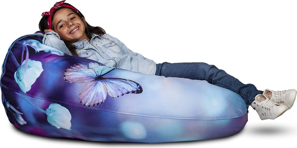 Ecopuf - Sitzsack Bean Bag Outdoor & Indoor, L 70x110cm - Modern Dg52 Schmetterlinge2