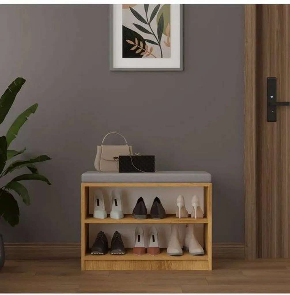 Banc à chaussures compact 60cm idéal pour petite entrée ou couloir