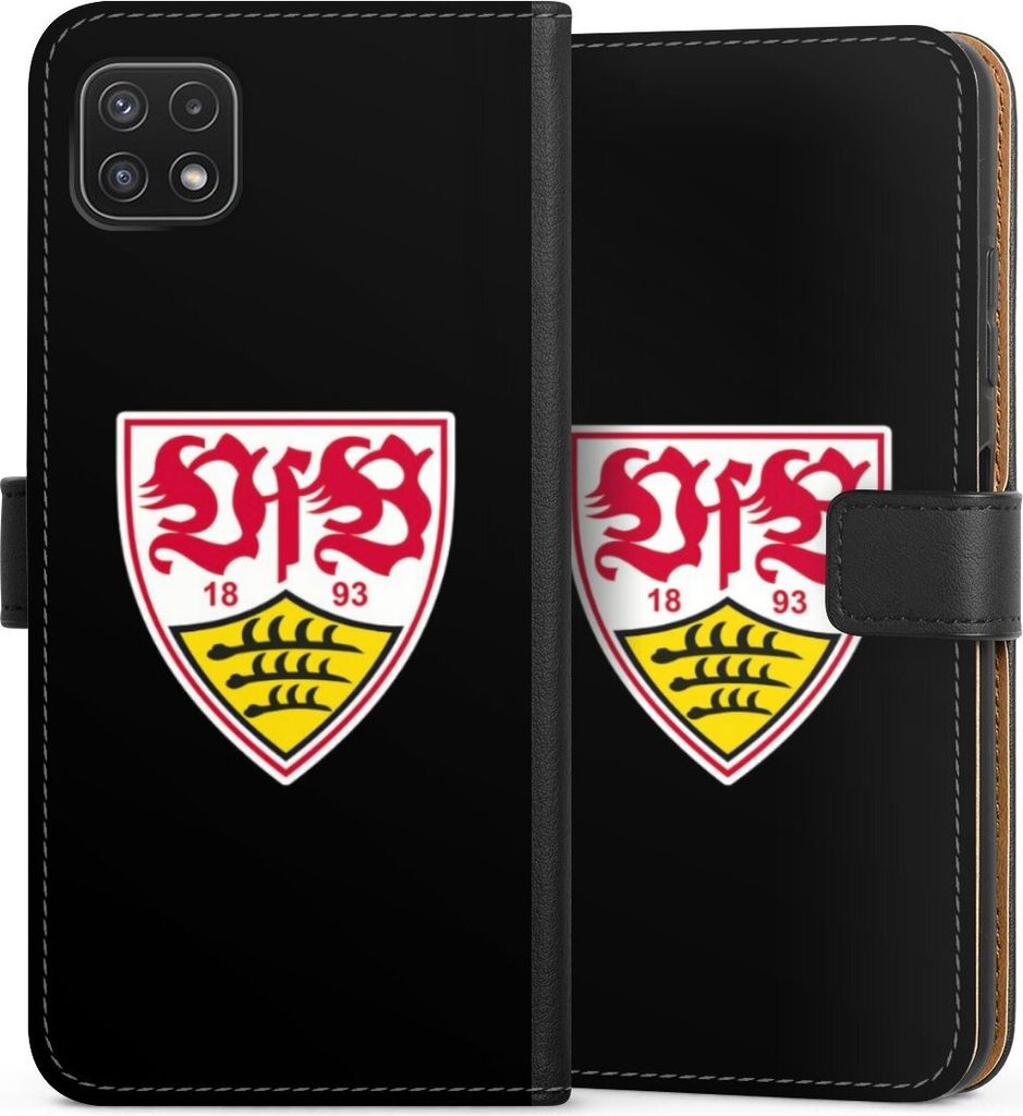 DeinDesign Klapphülle für Samsung Galaxy A22 5G Handytasche Lederhülle Tasche Offizielles Lizenzprodukt VfB Stuttgart Wappen