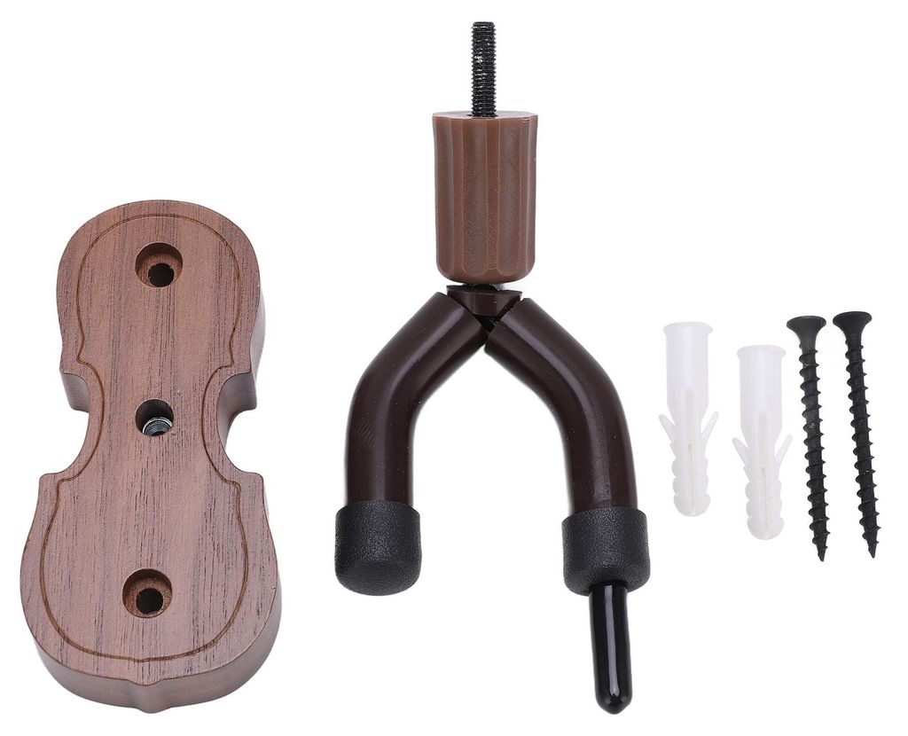 Support mural en forme de violon en bois de noyer noir, Image du produit 